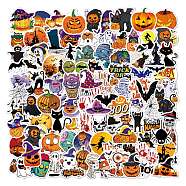 100Pcs Halloween Holographic PVC Self-Adhesive Laser Stickers, Waterproof Decals for Bottle, Laptop Decoration, Art Craft, Halloween Themed Pattern, 17~50x24.5~50x0.3mm(DIY-B064-02A)