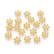 Snowflake Alloy Spacer Beads, Tibetan Style, Cadmium Free & Lead Free, Golden, 7x2mm, Hole: 1mm(X-TIBEB-0581-G-RS)