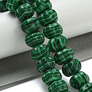 Synthetic Malachite Beads Strands, Pumpkin, 12x7.5~8mm, Hole: 1.4mm, about 25pcs/strand, 7.48~7.87''(19~20cm)(G-G142-A01-01)