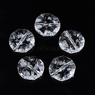 Transparent Acrylic Beads, Flat Round, Clear, 25x6.5mm, Hole: 1.8mm(X-TACR-N009-37)