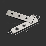 Stainless Steel Pivot Hinges Offset Knife Hinges, Rotating Hinges, for Wardrobe Door and Table Accessories, Stainless Steel Color, 65x14x1.5mm(CABI-PW0001-169A-P)