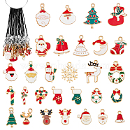 Christmas Theme Alloy Enamel Mobile Straps, Polyester Cord Mobile Accessories Decoration, Mixed Color, 8.5~10.3cm, 29pcs/set(HJEW-AB00092)
