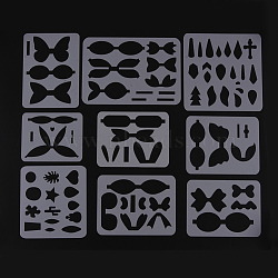 Plastic Cutting Stencils Making Templates, for Earrings & Hair Accessories  DIY Scrapbooking Photo Album, Clear, 186~305x150~245x1mm, 9sheets/set(DIY-D025-G01)