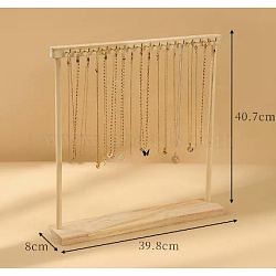 Wooden Necklace Display Stands, Jewelry Organizer Display Rack for Necklace, BurlyWood, 8x39.8x40.7cm(PW-WG23656-03)