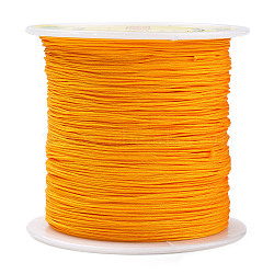 Braided Nylon Thread, Chinese Knotting Cord Beading Cord for Beading Jewelry Making, Orange, 0.5mm, about 150yards/roll(NWIR-R006-0.5mm-525)
