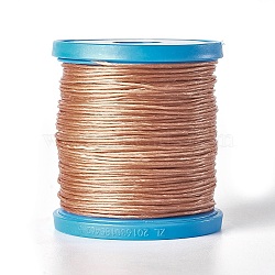 Round Waxed Cords, Micro Macrame Cord, Polyester Leather Sewing Thread, for Bracelets Making, Beading, Crafting, Bookbinding , Sandy Brown, 1mm, about 87.48 yards(80m)/roll(YC-E003-1mm-T119)