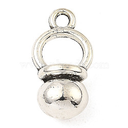 Tibetan Style Alloy Pendants, Ring, Antique Silver, 17x9x6mm, Hole: 1.8mm, about 625pcs/1000g(FIND-E041-22AS)