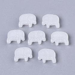 Imitation Jade Glass Beads, Elephant, White, 10x13x4mm, Hole: 0.8mm(X1-GLAA-T022-01-A01)