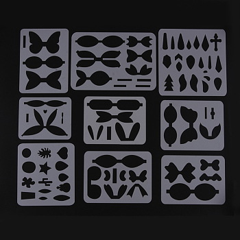 Plastic Cutting Stencils Making Templates, for Earrings & Hair Accessories  DIY Scrapbooking Photo Album, Clear, 186~305x150~245x1mm, 9sheets/set