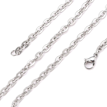 304 Stainless Steel Necklaces, with Lobster Claw Clasps, Stainless Steel Color, 20 inch(50.8cm)