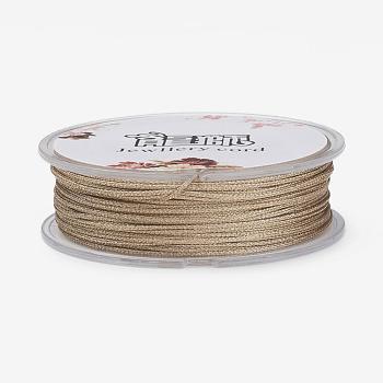 Polyester Metallic Thread, Champagne Yellow, 1mm, about 32.8 yards(30m)/roll