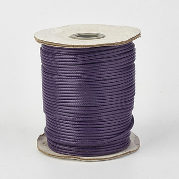 Eco-Friendly Korean Waxed Polyester Cord, Indigo, 0.5mm, about 169.51~174.98 Yards(155~160m)/Roll
