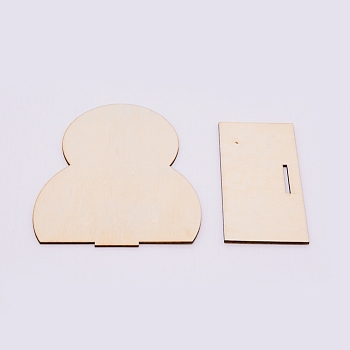 Wooden Painting Mold, for Manual Work, 8-shaped Door, BurlyWood, 5.9x12.4x15.4cm