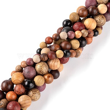 3 Style Natural Wood Beads Strands(WOOD-LS0001-34)-5