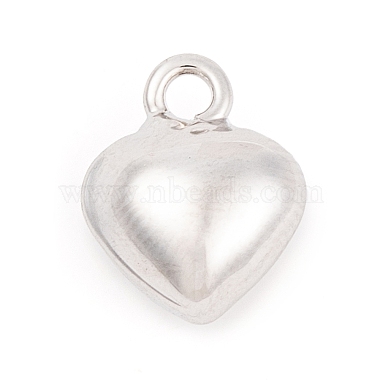 Platinum Heart Brass Charms