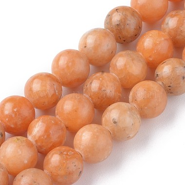10mm Round Orange Quartz Beads