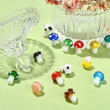 55pcs 11 couleurs champignons perles de chalumeau faites à la main(LAMP-CJ0001-47)-5