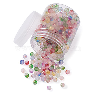 Brins de perles de verre peintes à la bombe givrée(GLAA-TA0003-10)-3