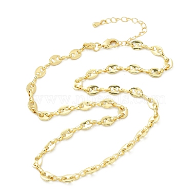 Brass Coffee Bean Chain Necklaces(NJEW-A042-11G)-2