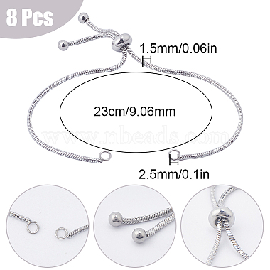 8Pcs Adjustable 304 Stainless Steel Link Bracelet Making(STAS-SC0006-02)-2