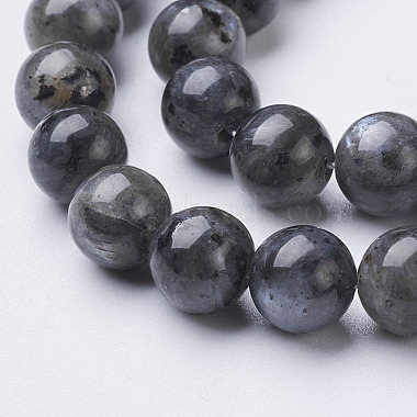 Natural Larvikite/Black Labradorite Beads Strands(X-GSR8mmC128)-2