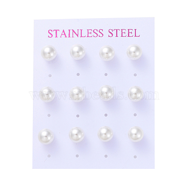 Plastic Imitation Pearl Stud Earrings(STAS-D0001-03-P)-3