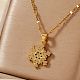 Christmas Snowflake Brass Cubic Zirconia Pendant Necklaces(BF5591-1)-2