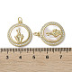 Gesture Theme Brass Micro Pave Cubic Zirconia Pendants(KK-G485-18C-G)-3