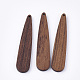 Undyed Walnut Wood Big Pendants(X-WOOD-T023-03)-1