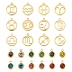 24Pcs 12 Colors 303 Stainless Steel Rhinestone Charms(STAS-LS0001-30)-1