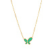 Synthetic Malachite Butterfly Pendant Necklace with Titanium Steel Chains(SM4957-1)-1