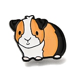 Guinea Pig Enamel Pins, Black Alloy Brooches for Backpack Clothes, Cadmium Free & Nickel Free & Lead Free, Orange, 24x28mm(JEWB-Q009-06D)