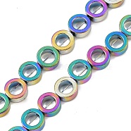 Baking Painting Synthetic Non-magnetic Hematite Beads Strands, Flat Round, Colorful, 8x3mm, Hole: 1mm, about 49~51pcs/strand, 15.55~16.14''(39.5~41cm)(G-A234-H03-01A)