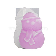 Scented Candle Molds, Christmas Snowman Silicone Molds, White, 56x57x69mm, Inner Diameter: 42x47mm(DIY-Q029-02A)