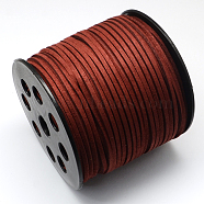 Faux Suede Cord, Faux Suede Lace, Dark Red, 2.7x1.4mm, about 98.42 yards(90m)/roll(LW-R007-1048)