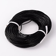 Cowhide Leather Cord, Leather Jewelry Cord, Black, about 1.5mm thick(X-NPS001Y-2)
