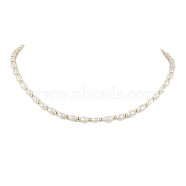 Natural Cultured Freshwater Pearl Beaded Necklaces, with 304 Stainless Steel Lobster Claw Clasps, Creamy White, 15.94 inch(40.5cm)(NJEW-JN05058)