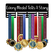 Iron Medal Holder Frame, Medals Display Hanger Rack, 3-Line, with Screws, Inspirational Quote, Word, 150x400mm(ODIS-WH0045-013)