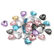 Imitation Taiwan Acrylic Rhinestone Cabochons, Pointed Back & Faceted, Heart, Mixed Color, 12x12x4.5mm, about 500pcs/bag(GACR-A018-12x12mm-M)