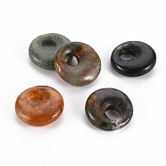 Natural Indian Agate Pendants, Donut/Pi Disc, 17.5~18.5x5.5mm, Hole: 5.5mm(G-T122-67N)