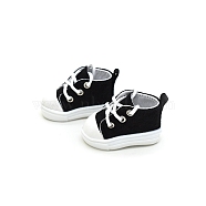 Cloth Doll Canvas Shoes, for Doll Accessories, Black, 50x22mm(PW-WG95305-03)