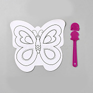 Paper Hand Held Fan, Blank Painting Fans, for Kids DIY Crafts, Butterfly, 235x173x3mm(DIY-WH20001-27E-01)