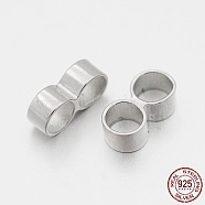 Rhodium Plated 925 Sterling Silver Multi-Strand Links, Spacer Bars, Platinum, 7x4x2.5mm, Hole: 3mm(STER-M084-a-04B)