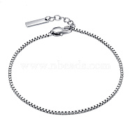 Stainless Steel Box Chain Bracelets for Men, Stainless Steel Color(KO0407-3)