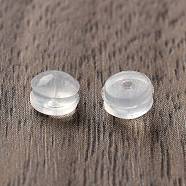 Silicone Ear Nuts, Column, Clear, 5x3.5mm, Hole: 1mm(FIND-S245-01)