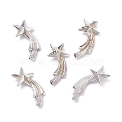 Zinc Alloy Cabochons, for DIY Crystal Epoxy Resin Material Filling, Star/Meteor, Platinum, 16x8x3mm, about 100pcs/bag(PALLOY-WH0036-23P)