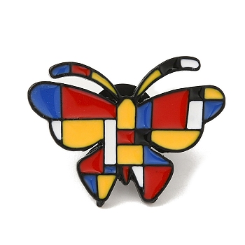 Butterfly Black Aolly Brooches, Enamel Pins, Colorful, 21x29x2mm