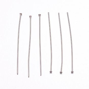 304 Stainless Steel Flat Head Pins, Stainless Steel Color, 24x0.6mm, 22 Gauge, Head: 1.2~1.5mm