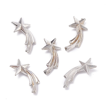 Zinc Alloy Cabochons, for DIY Crystal Epoxy Resin Material Filling, Star/Meteor, Platinum, 16x8x3mm, about 100pcs/bag