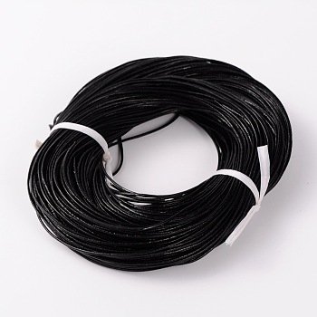 Cowhide Leather Cord, Leather Jewelry Cord, Black, about 1.5mm thick